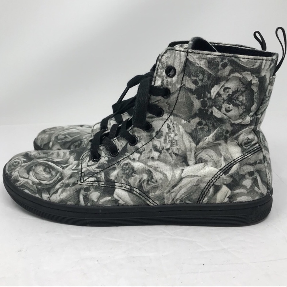 Dr. Martens Hackney floral skull lace up boots.